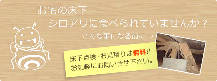 お宅の床下シロアリに食べられていませんか？