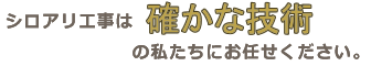 白蟻工事は確かな技術の私たちにおまかせください。