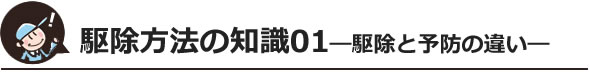 駆除方法の知識01駆除と予防の違い